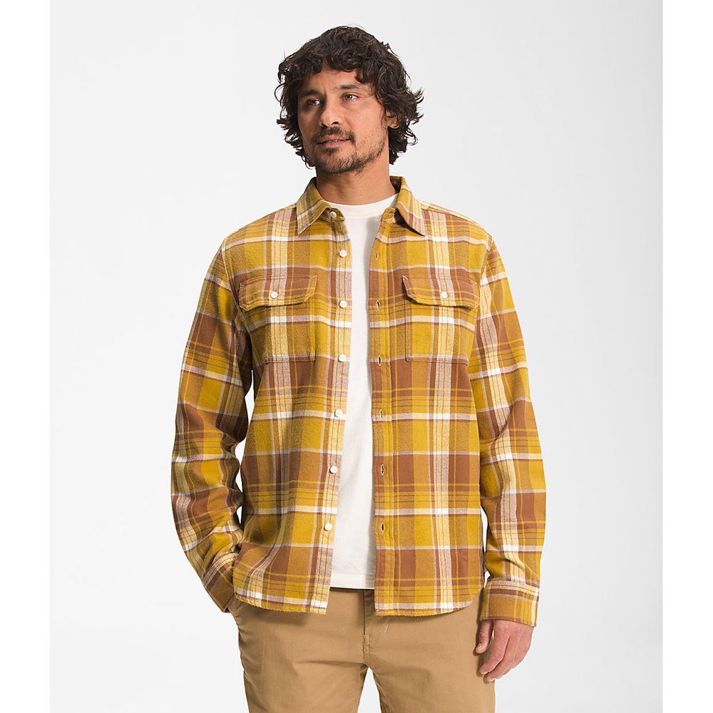 The North Face Shirts Mens Australia - The North Face Arroyo Flannel Yellow (LCN-047936)